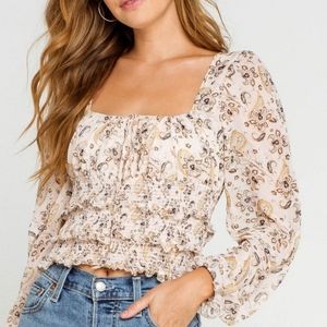 Free People Lolita Floral Print Blouse